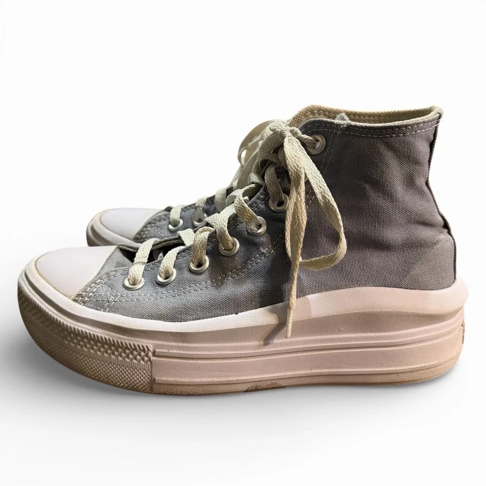 Converse Chuck Taylor All Star High Top Gray Canvas Sneakers‎ Size 7 - Picture 4 of 11